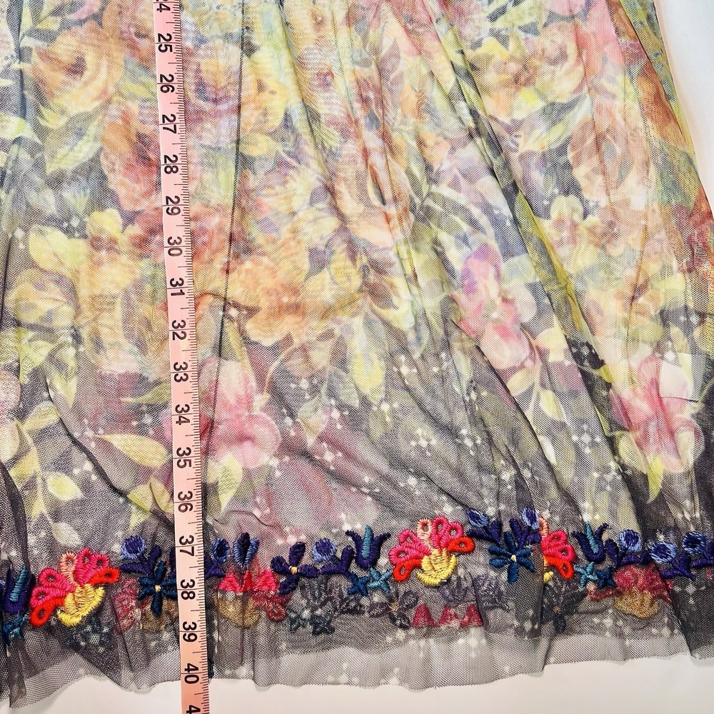 Johnny Was BIYA Rhandi Mesh Dress Floral Embroidered Sleeveless NO Slip Medium - Picture 7 of 10